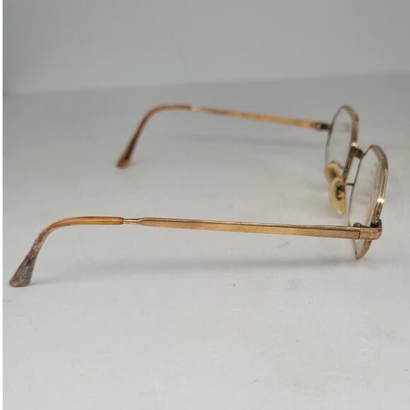 Vintage Mid Century French Gold Octagon Wire Frame Glasses‎ - Picture 7 of 9